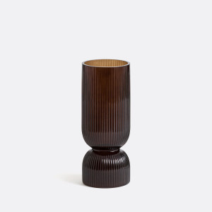 Βάζο από γυαλί με ραβδώσεις Υ26 εκ. Μ10xΠ10xΥ26cm