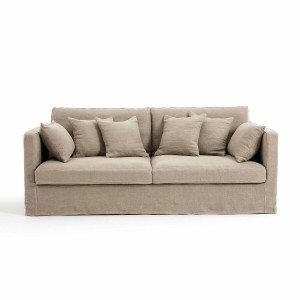 Κάλυμμα από χοντρό λινό stonewashed για τον καναπέ Neo Kinkajou 3 θέσεις