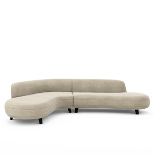 Γωνιακός καναπές από λινό βελούδο Μ183xΠ277xΥ75cm