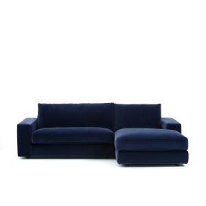 Γωνιακός καναπές από βελούδο Μ170xΠ250xΥ78cm