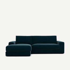 Γωνιακός καναπές από βελούδο Μ170xΠ250xΥ78cm
