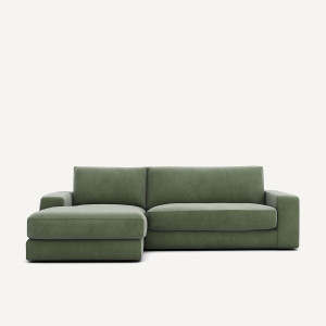 Γωνιακός καναπές από βελούδο Μ170xΠ250xΥ78cm