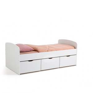 Κρεβάτι με τάβλες και συρτάρια Μ95xΠ193xΥ75cm