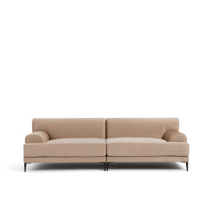 Καναπές με ανάγλυφη ταπετσαρία Μ90xΠ234xΥ72cm