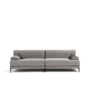Καναπές με ανάγλυφη ταπετσαρία Μ90xΠ234xΥ72cm
