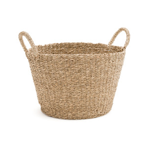 Καλάθι από ψάθα Μ32xΠ32xΥ30cm