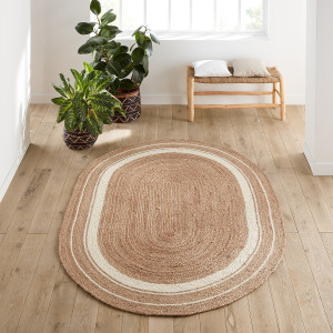 Οβάλ χαλί από γιούτα 160x230 cm Μ230xΠ160cm