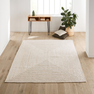 Ορθογώνιο χαλί από λευκασμένη γιούτα 120x170 cm Μ120xΠ170cm