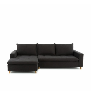 Γωνιακός καναπές με ταπετσαρία ανάγλυφης ύφανσης και αριστερή γωνία Μ160xΠ300xΥ93cm