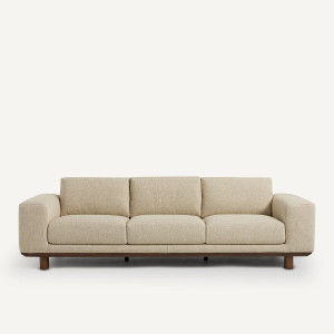 Καναπές με μπουκλέ ταπετσαρία Μ97xΠ212xΥ72cm