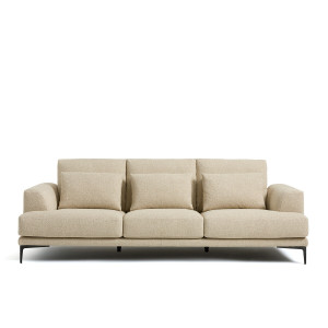 Καναπές με μπουκλέ ταπετσαρία Μ105xΠ217xΥ83cm