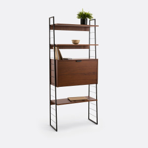 Vintage γραφείο-σεκρετέρ με ράφι Μ33xΠ80xΥ190cm