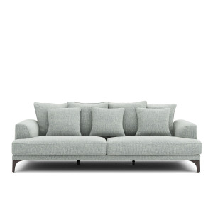 Καναπές με μελανζέ ταπετσαρία Μ105xΠ217xΥ84cm
