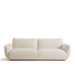 Καναπές με μπουκλέ ταπετσαρία Μ102xΠ217xΥ75cm