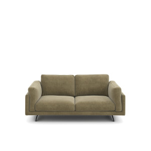 Διθέσιος καναπές από λινό βελούδο Μ99xΠ188xΥ82cm