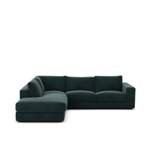 Γωνιακός καναπές από βελούδο Μ233xΠ282xΥ78cm