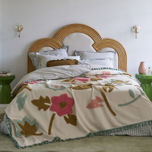 Βαμβακερό κάλυμμα κρεβατιού με tufted όψη 180x230 cm