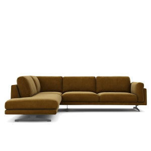 Γωνιακός καναπές από βελούδο Μ234xΠ289xΥ82cm