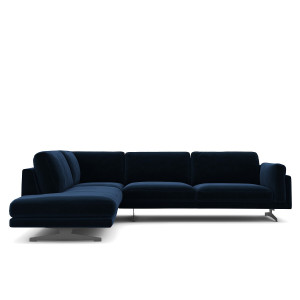 Γωνιακός καναπές από βελούδο Μ234xΠ289xΥ82cm