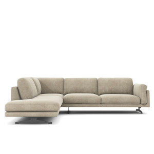 Γωνιακός καναπές από λινό βελούδο Μ234xΠ289xΥ82cm