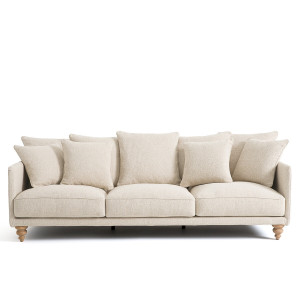 Καναπές με μπουκλέ ταπετσαρία Μ105xΠ198xΥ93cm