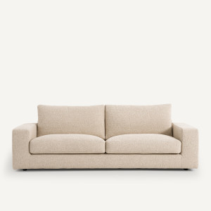 Καναπές με μπουκλέ ταπετσαρία Μ105xΠ217xΥ78cm
