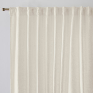 Λινή κουρτίνα με τρέσα και σούρες 250x140 cm