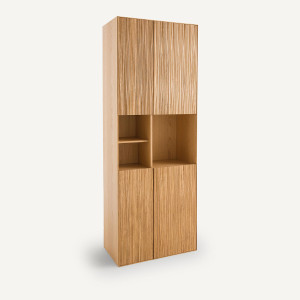 Βιβλιοθήκη από ξύλο δρυ με 4 πόρτες Μ40xΠ70xΥ190cm