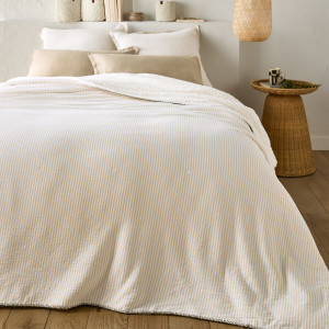 Κάλυμμα κρεβατιού από βαμβάκι και sherpa 140x200 cm