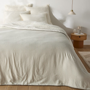 Κάλυμμα κρεβατιού από βαμβάκι και sherpa 180x230 cm