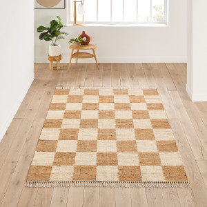 Χαλί από 78% γιούτα με μοτίβο σκακιέρα 120x170 cm Μ120xΠ170cm