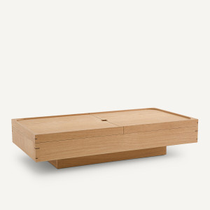 Χαμηλό τραπεζάκι από ξύλο δρυ Μ70xΠ140xΥ32cm