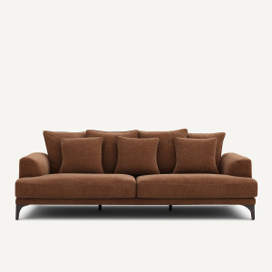 Καναπές με μελανζέ ταπετσαρία Μ105xΠ217xΥ84cm