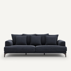 Καναπές με μελανζέ ταπετσαρία Μ105xΠ217xΥ84cm