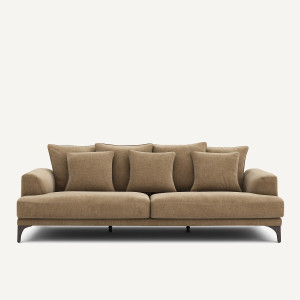 Καναπές με μελανζέ ταπετσαρία Μ105xΠ217xΥ84cm