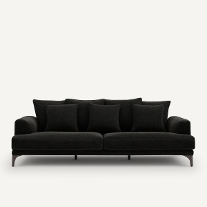 Καναπές με μελανζέ ταπετσαρία Μ105xΠ217xΥ84cm