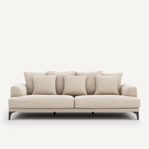 Καναπές με μελανζέ ταπετσαρία Μ105xΠ217xΥ84cm