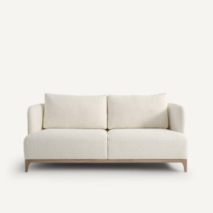 Καναπές με μπουκλέ ταπετσαρία Μ101xΠ180xΥ78cm