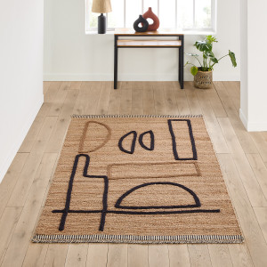 Χαλί από γιούτα με πλεγμένα μοτίβα 120x170 cm Μ120xΠ170cm