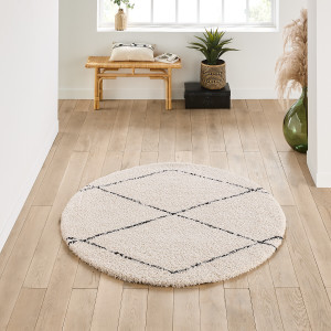 Στρογγυλό χαλί σε στυλ berber Διάμετρος 120cm Μ120xΠ120cm