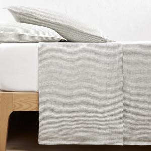 Σεντόνι με ρίγες από προπλυμένο λινό 270x290 cm