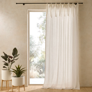 Κουρτίνα με κέντημα από λινό και lyocell 140x260 cm