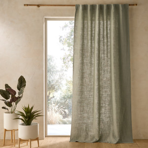Κουρτίνα από λινό με μελανζέ όψη 140x320 cm