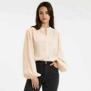 Πουκάμισο oversize με μάο γιακά