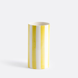 Κεραμικό βάζο με ρίγες Μ12xΠ12xΥ25cm