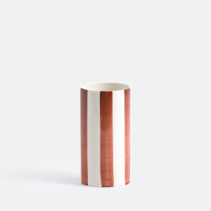 Κεραμικό βάζο με ρίγες Μ10xΠ10xΥ18cm