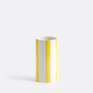 Κεραμικό βάζο με ρίγες Μ10xΠ10xΥ18cm