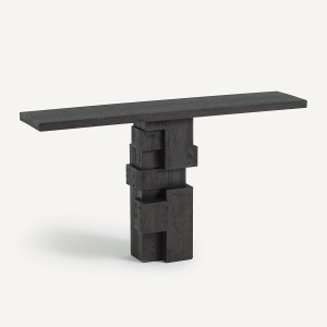 Κονσόλα τοίχου από βαμμένο ξύλο δρυ Π140xΥ77cm