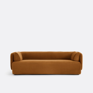 Τριθέσιος καναπές από βελούδο Μ90xΠ228xΥ72cm