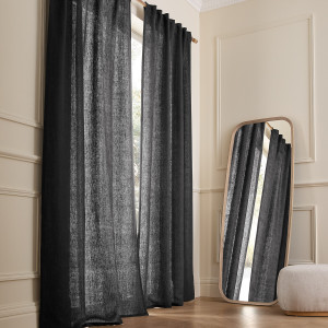 Χοντρή λινή κουρτίνα με κρυφές θηλιές Cedal 140x320 cm